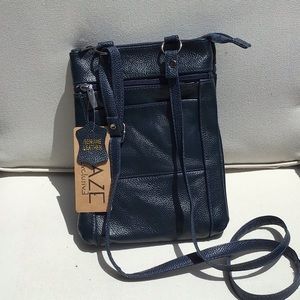 Navy leather cross body. Adjustable strap. NWT - Maze Exclusive